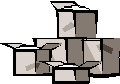 A small stack of uneven bricks.