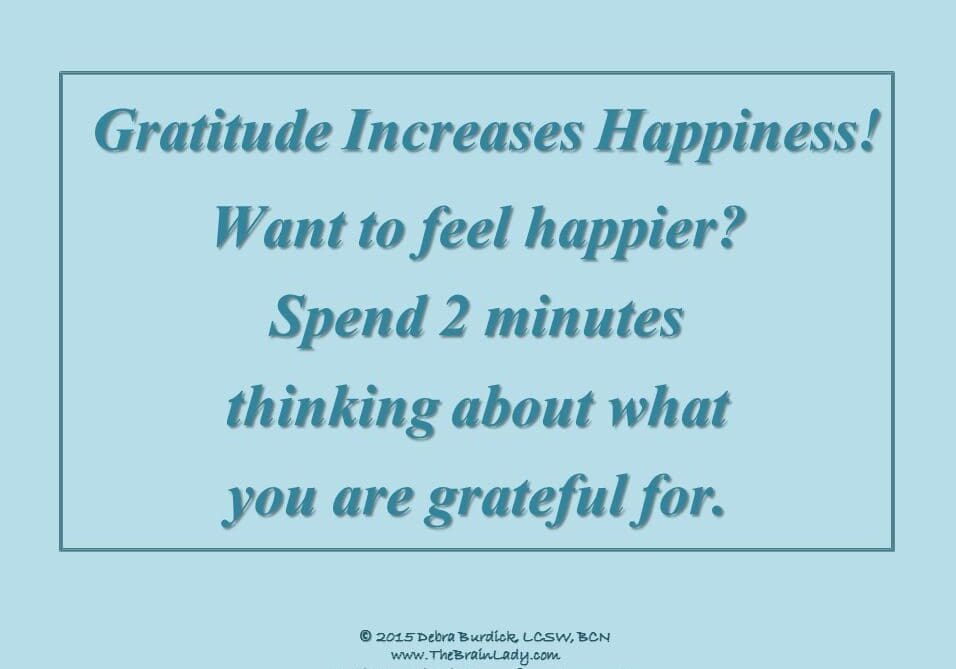 A gratitude reminder note on a blue background.