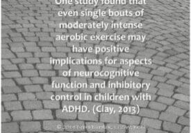 Text about exercise benefits for ADHD children.